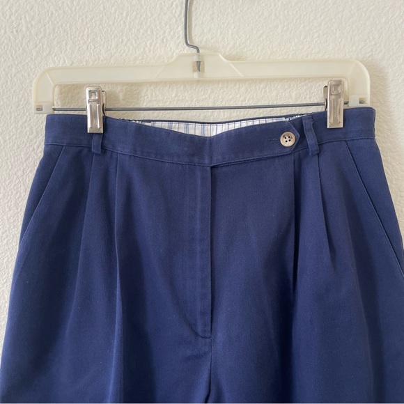 Vtg Talbots David Brooks Casual Slacks / Trousers High Waisted Pleated Blue 10 - Picture 4 of 16